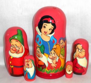 Snow White on pink Babushka Matryoshka nesting Doll  Babooshki Babushkas