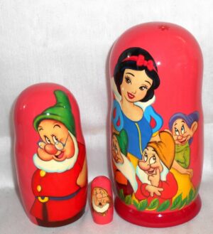 Snow White on pink nesting Doll Babooshki s