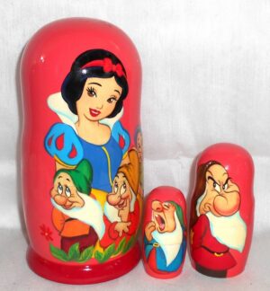 Snow White on pink nesting Doll Babooshki s