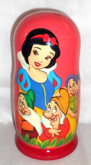 Snow White on pink nesting Doll Babooshki s