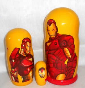 Iron Man on yellow nesting Doll Babooshki s