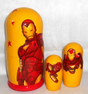 Iron Man on yellow nesting Doll Babooshki s