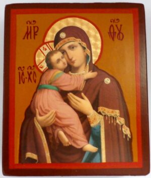 Our Lady of Vladimir 9.5x11.5 cm on plank