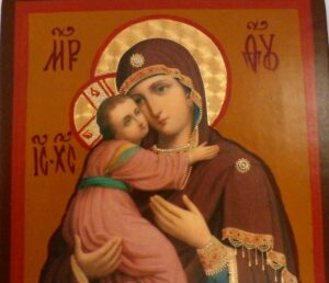 Our Lady of Vladimir 9.5×11.5 cm on plank - 2