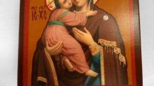 Our Lady of Vladimir 9.5×11.5 cm on plank - 4