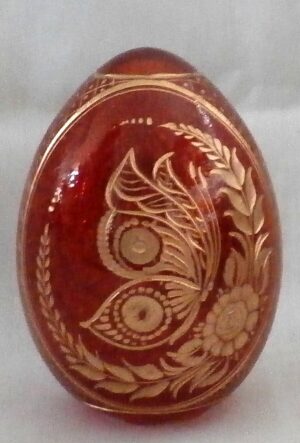Red glass egg golden Butterfly