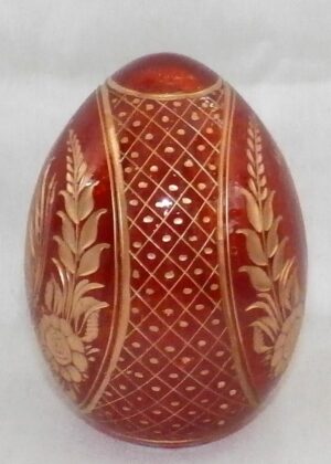 Red glass egg golden Butterfly - 2