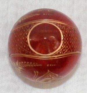 Red glass egg golden Butterfly - 4