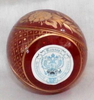 Red glass egg golden Butterfly - 5