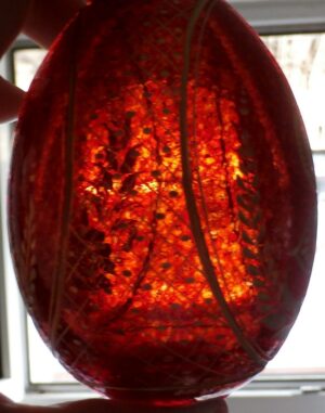 Red glass egg golden Butterfly - 6