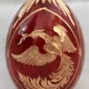Red glass egg Fire Bird and 'Christ is risen' initials