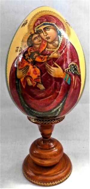 Our Lady of Vladimir Egg with stand XLarge - 4
