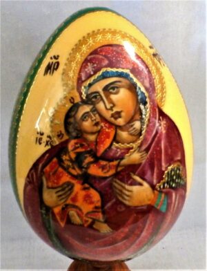 Our Lady of Vladimir Egg with stand XLarge - 5