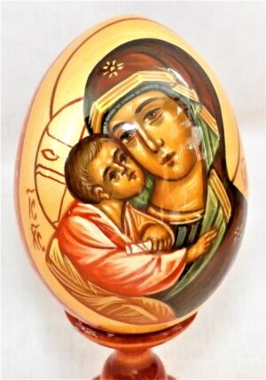 Our Lady of Kazan Egg with stand small - 3
