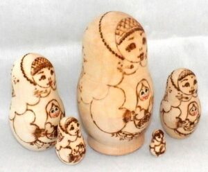 DIY 5-set with small doll CLR nesting Doll Babooshki s raw plain unpainted Unfinished Montessori blank