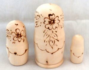 DIY 3-set with flowers CLR nesting Doll Babooshki s raw plain unpainted Unfinished Montessori blank