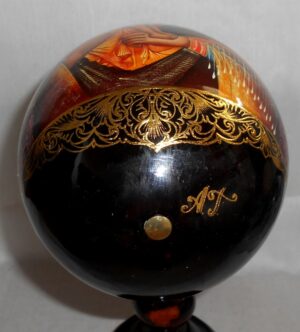 Virgin Mary on purple  royalty GIANT Egg with decorated stand - 2