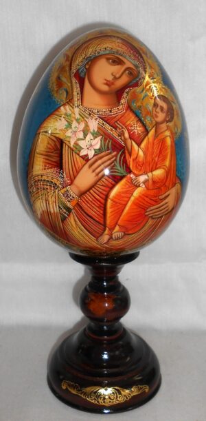 Our Lady Unfading Colour GIANT Egg with decorated stand - 2