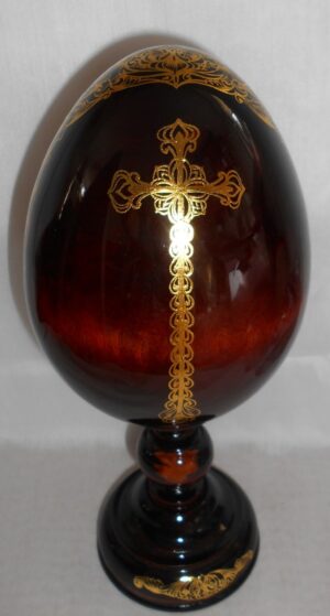 Our Lady Unfading Colour GIANT Egg with decorated stand - 5