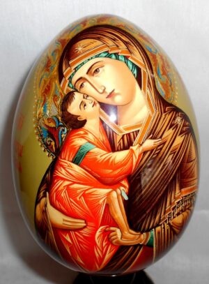 Our Lady of Don GIANT Egg with decorated stand - 11
