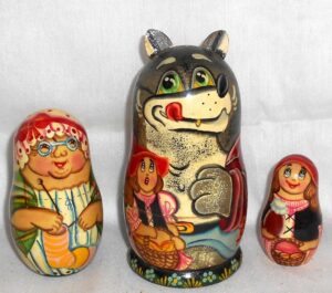 Red Ridding Hood 3-set Babushka Matryoshka nesting Doll  Babooshki Babushkas