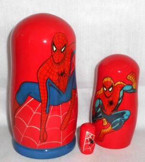 Spiderman on red nesting Doll Babooshki s