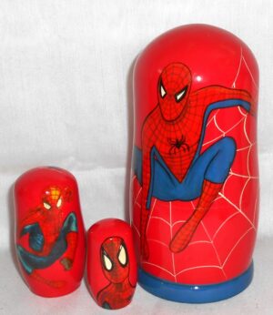 Spiderman on red nesting Doll Babooshki s