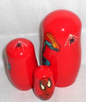 Spiderman on red nesting Doll Babooshki s