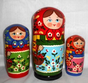 Village Girls huge 10-set nesting Doll Babooshki s Classic Village Traditional