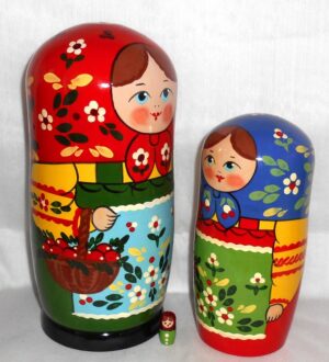 Village Girls huge 10-set nesting Doll Babooshki s Classic Village Traditional