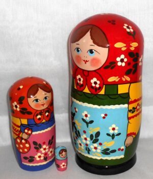 Village Girls huge 10-set nesting Doll Babooshki s Classic Village Traditional