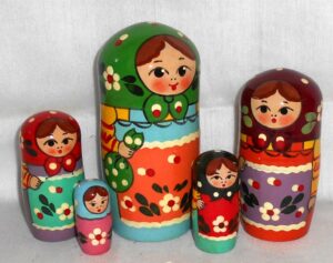 Village Girls huge 10-set nesting Doll Babooshki s Classic Village Traditional