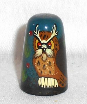 Thimble Owl & Acorn   Babushka Matryoshka nesting Doll  Babooshki Babushkas