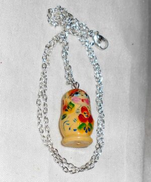 Necklace yellow red flowers Babooshki s