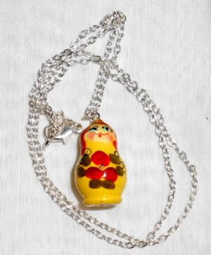 Necklace yellow red flowers II Babooshki s