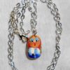 Necklace sparkly pink blue flowers Babooshki s