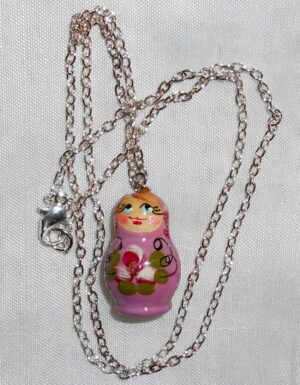 Babushka Necklace orchid wild flowers Matryoshka Babooshki Babushkas