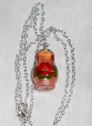 Necklace sparkly pink wild flowers Babooshki s