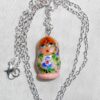 Necklace light pink wild flowers Babooshki s