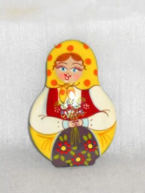 Katya with blue flowers Brooch