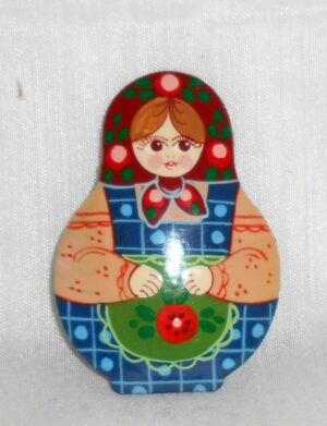Katya in blue apron Brooch - 3