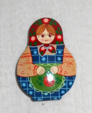 Katya in blue apron Brooch