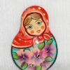 Nadya in red scarf Brooch Big Face