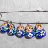 pin blue with white flowers Babooshki s
