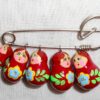 pin red with blue-yellow flowers Babooshki s