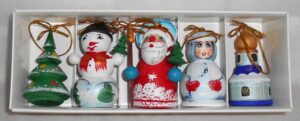 Christmas décor exclusive 5-set w/blue church   Babushka Matryoshka nesting Doll  Babooshki Babushkas BOX SET