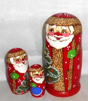 Santa with walking stick 5-set nesting Doll Babooshki s