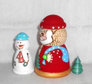Santa bell shape 3-set nesting Doll Babooshki s