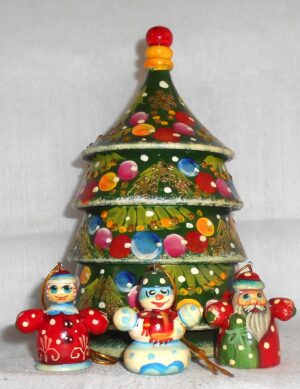 Xmas Tree korobnick – Medium decor box nesting Doll Babooshki s