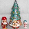 Xmas Tree 4-set woody nesting Doll Babooshki s